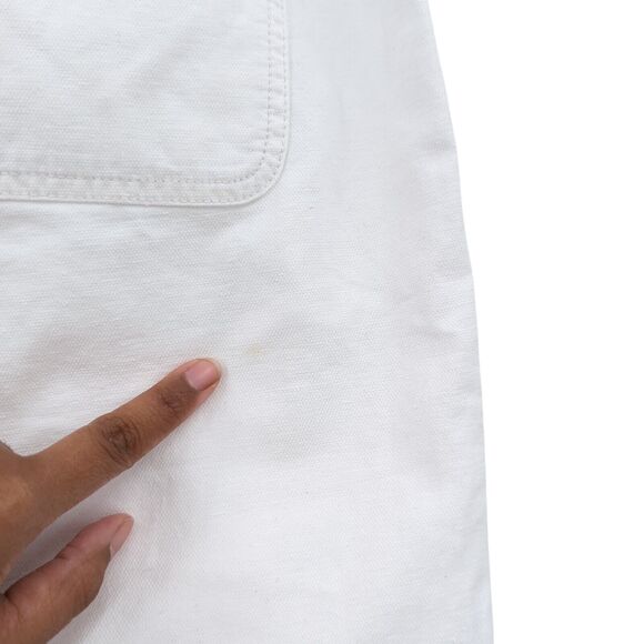 Eileen Fisher Women 14 Cotton Hemp Tapered Pants White High Waist Relax FLAW - Picture 9 of 9